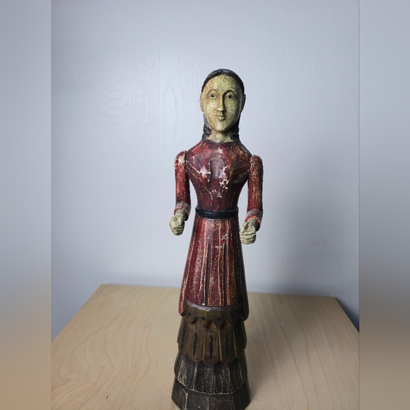 Rajasthan India Folk Art Doll With Moveable Arms - Picture 8 of 10